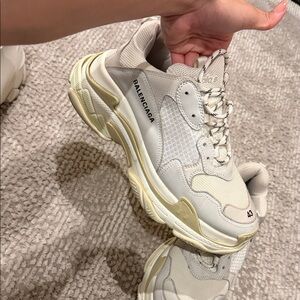 Balenciaga Cream and White Sneakers